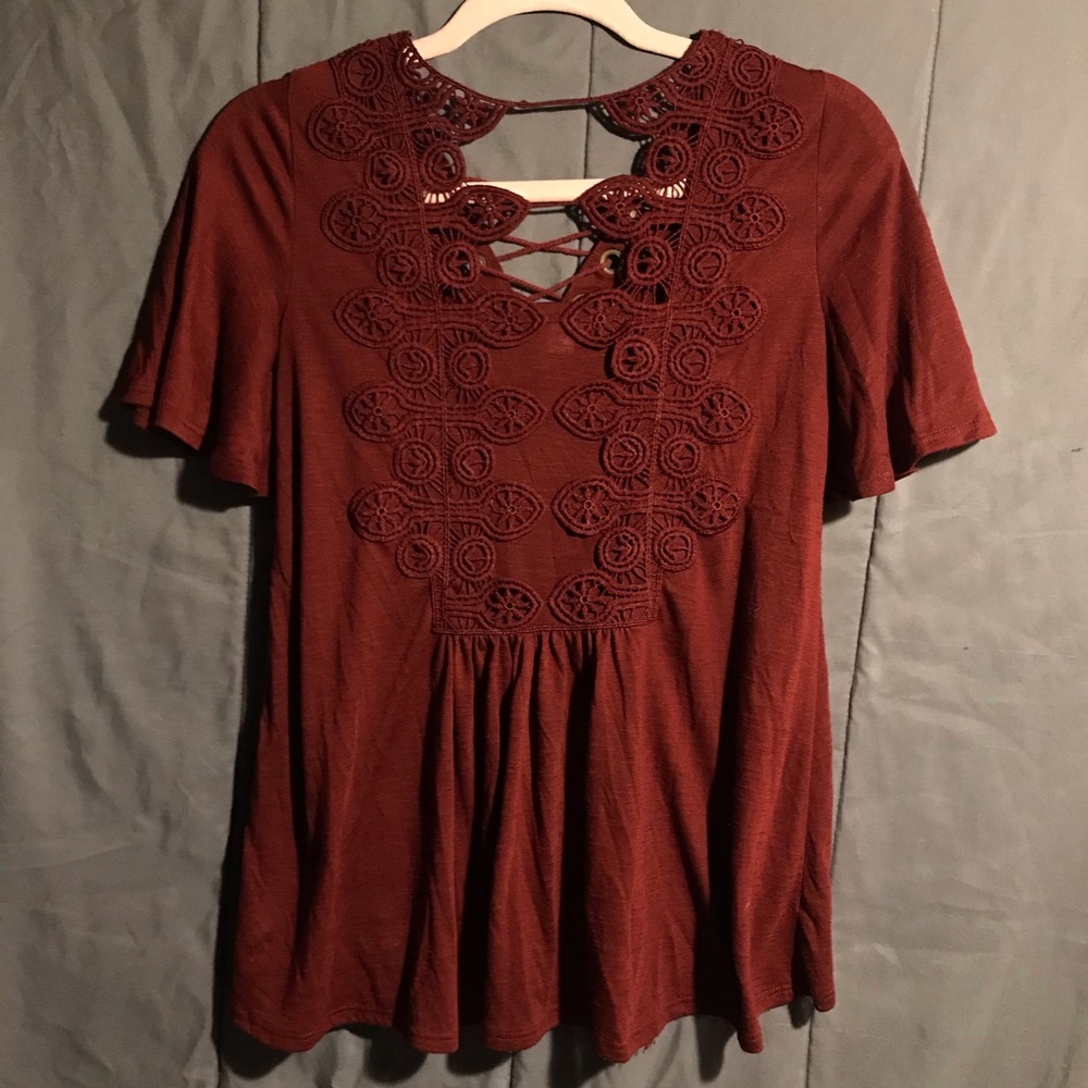 Red Criss Cross Top - Picture 2 of 2